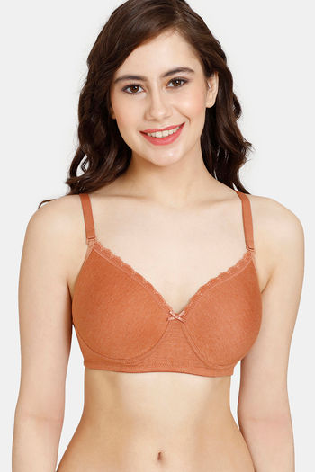 Buy Rosaline Rerooted Simplicity Padded Non Wired 3/4th Coverage T-Shirt Bra - Amber Brown